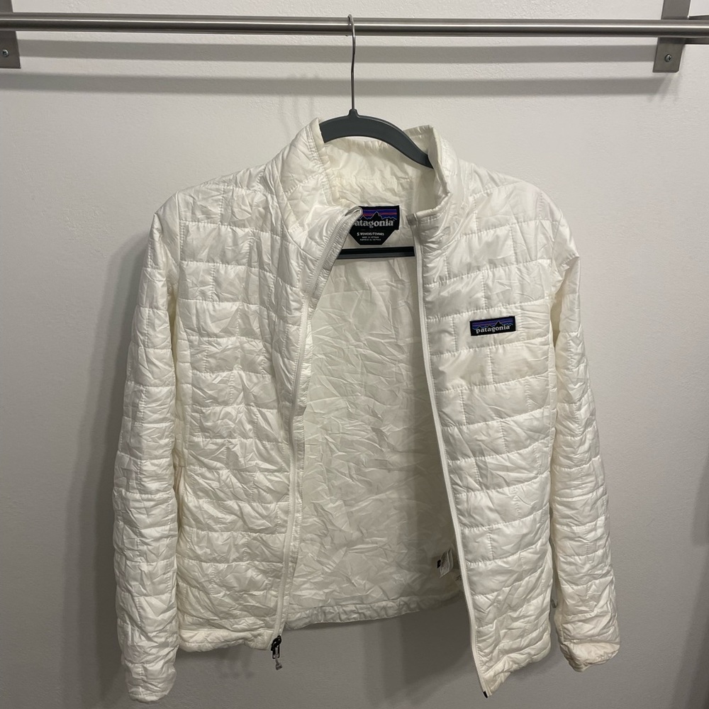 White Patagonia Nano Puff Jacket